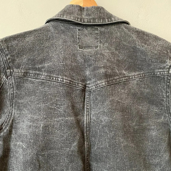 Isaac Mizrahi for Target Women's Medium Double Breasted Black Denim Jean Jacket - Picture 13 of 16